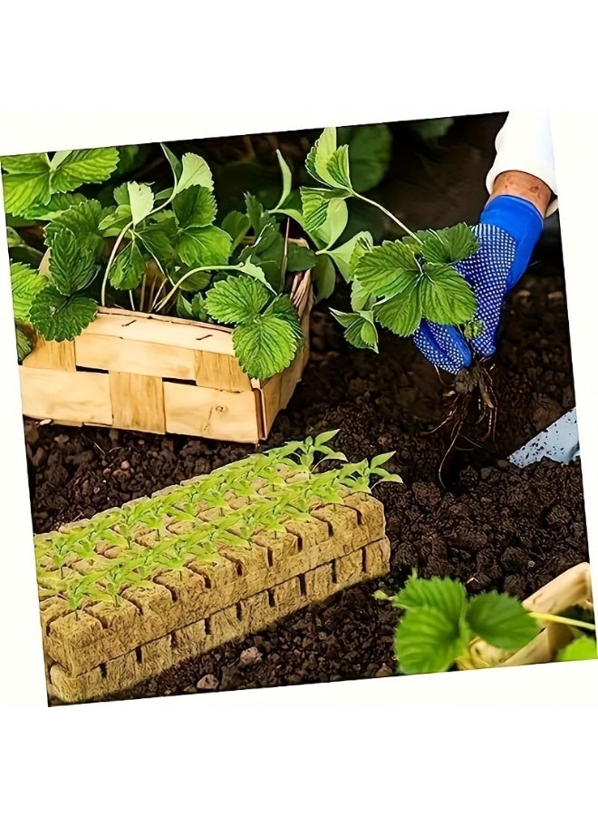 100 Pack Rockwool Grow Plant Growth Cubes for Seed Germination and Hydroponic Seedlings,Breathable Rockwool Starter Cubes for Cutting Plant Propagation,Garden Soil Blocks for Greenhouse - Image 4